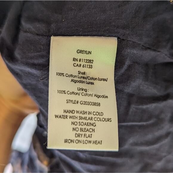 Greylin Natasha Metallic Yarn Dye Midi Dress Large - Picture 9 of 9